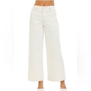 217. Risen Women’s Cream High-Rise Wide-Leg Jeans NWT
